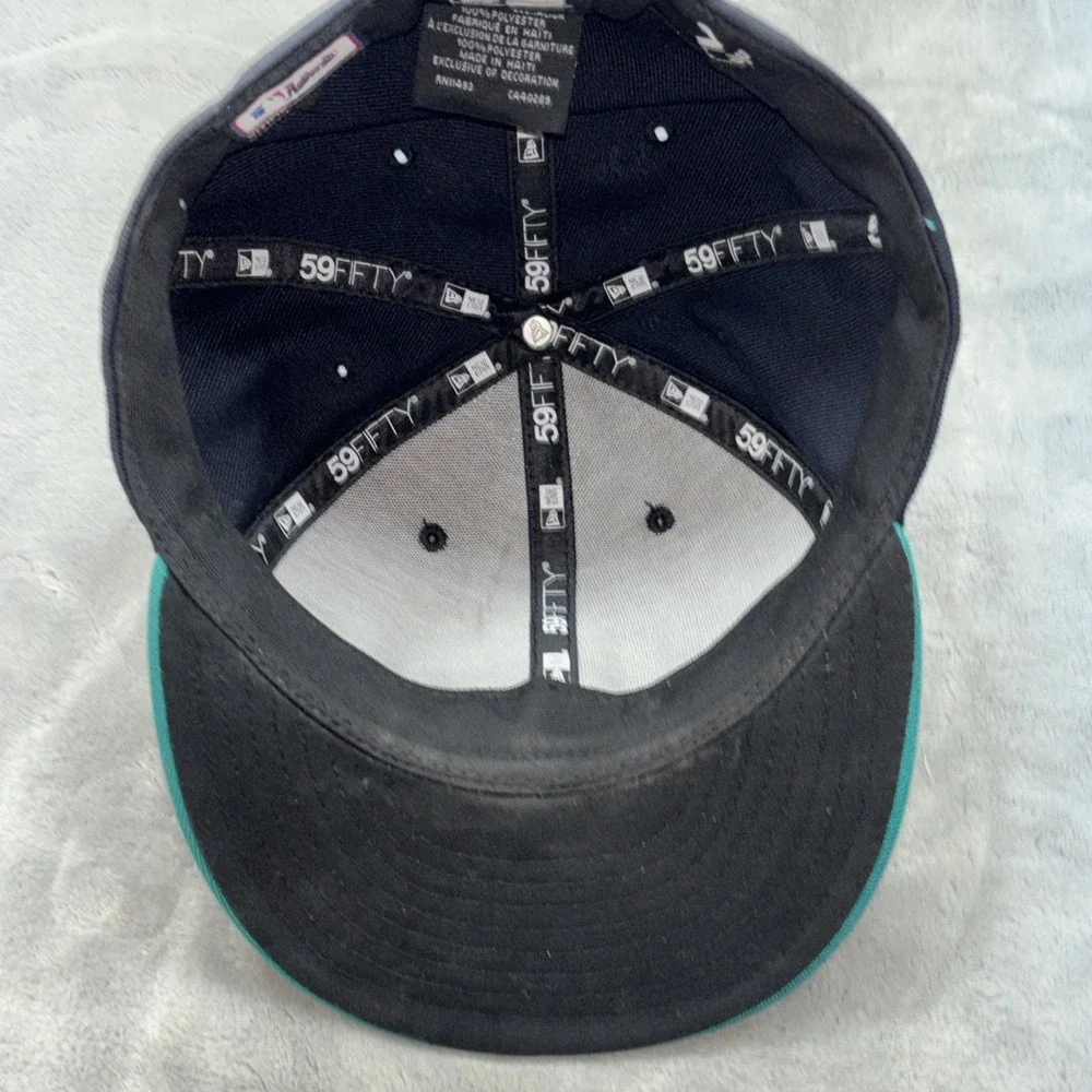 New Era 59FIFTY Seattle Mariners Hat Navy Teal On-Field Fitted Cap 7 5/8 MLB